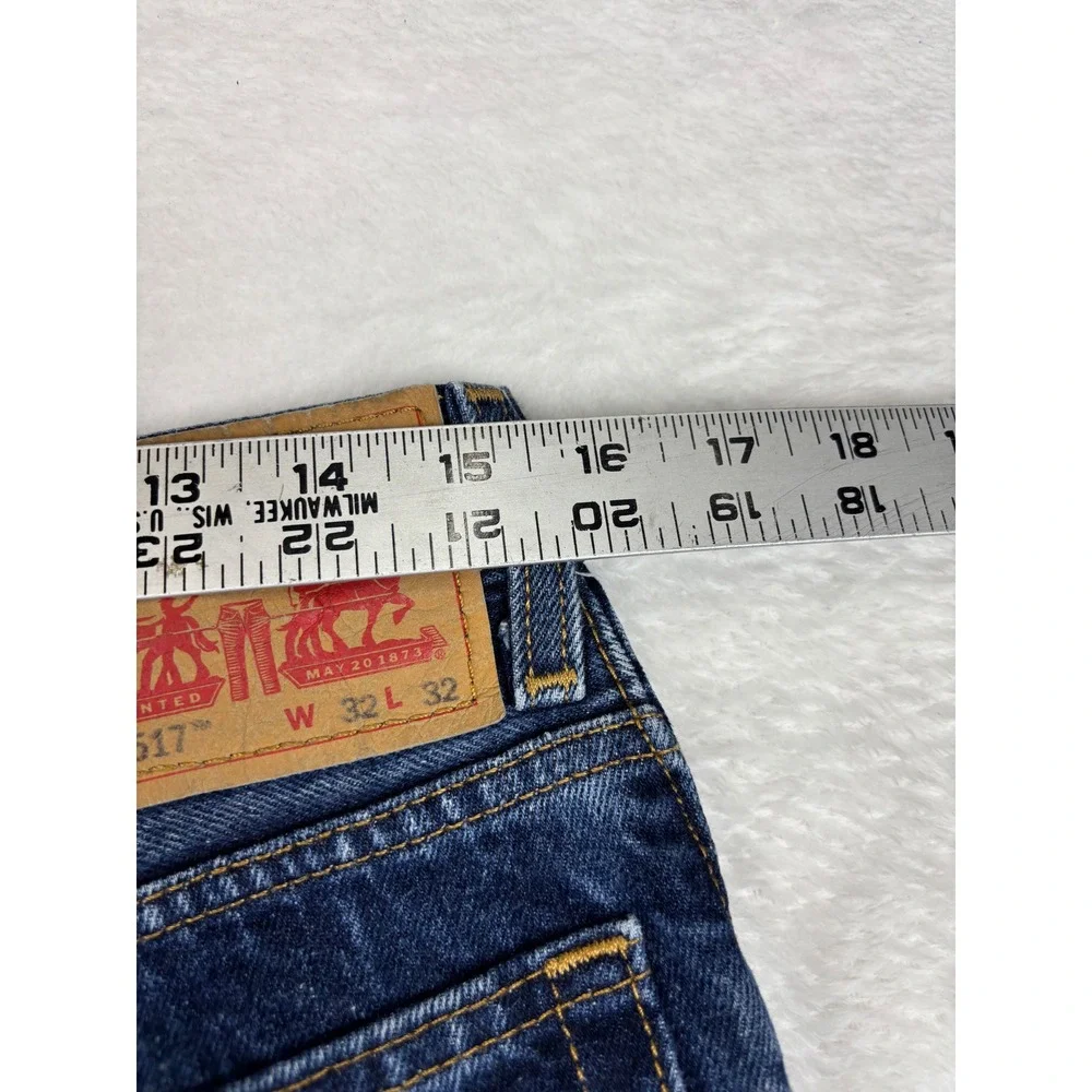 Levis 517 Mens 32x32 Bootcut Jeans Dark Indigo Western Wash Vintage Style Denim
